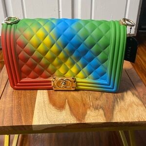 Amira Rainbow PVC crossbody bag